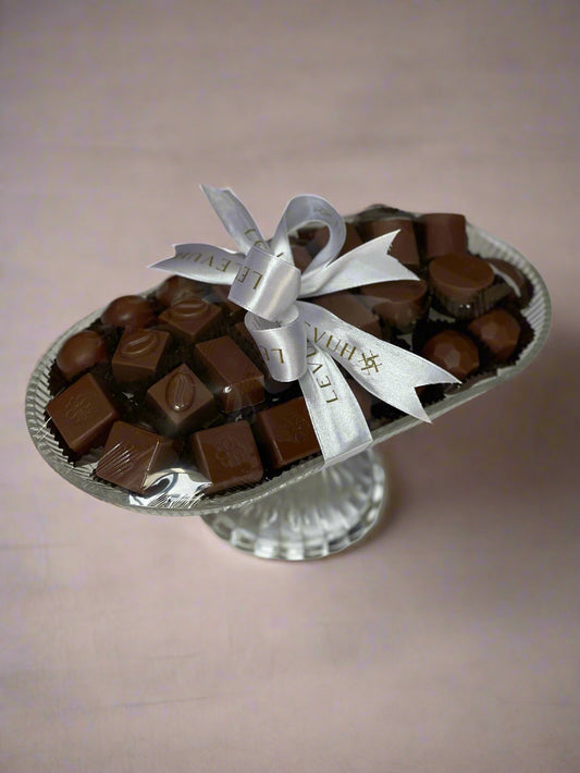 Levuh Assorted Chocolate in Glass Platter 