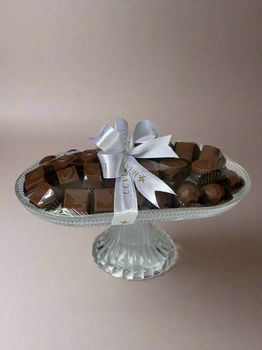 Levuh Assorted Chocolate in Glass Platter 