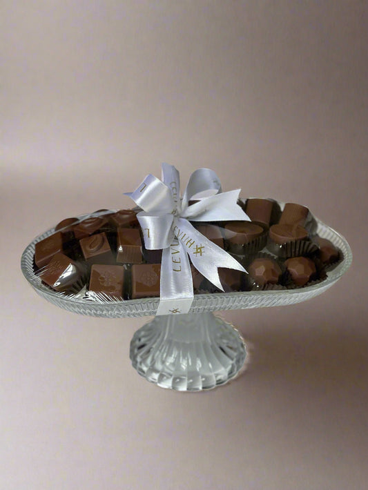 Levuh Assorted Chocolate in Glass Platter 